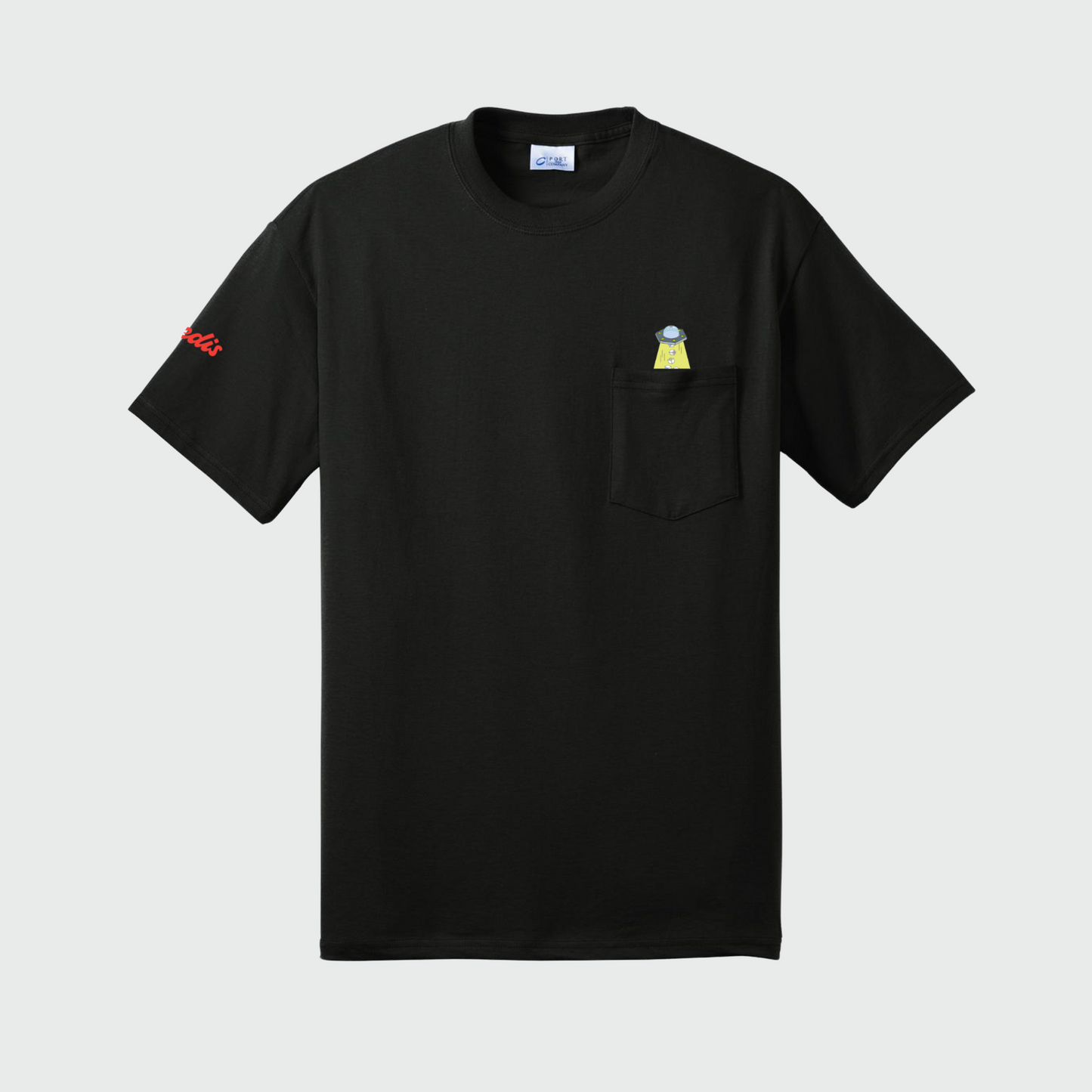 Short sleeve graphic pocket tee (black)