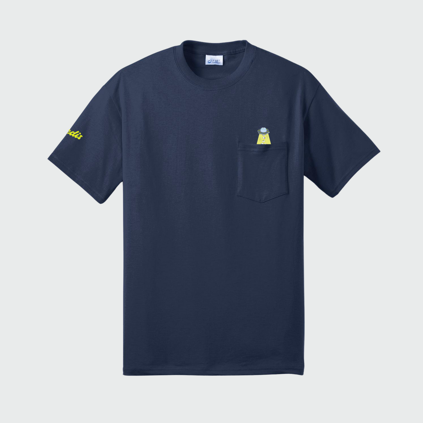 Short sleeve graphic pocket tee (navy)