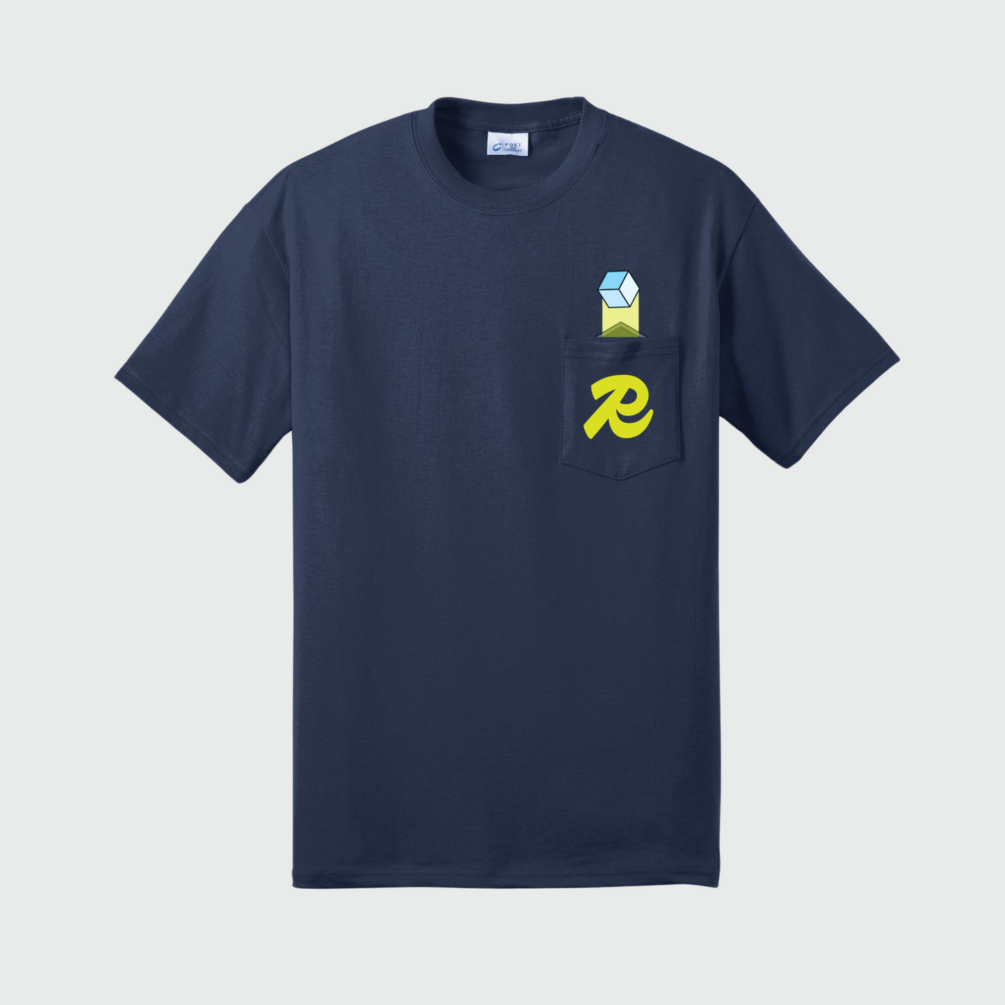 Short sleeve graphic pocket tee (navy)