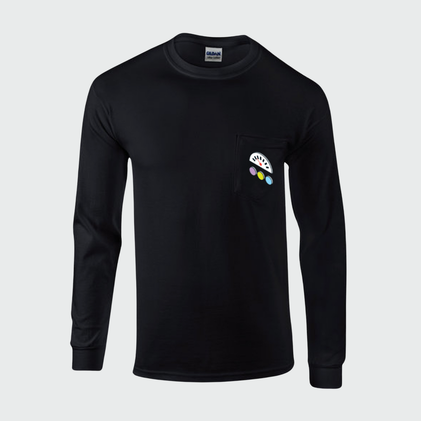 Long sleeve robot pocket tee (black)