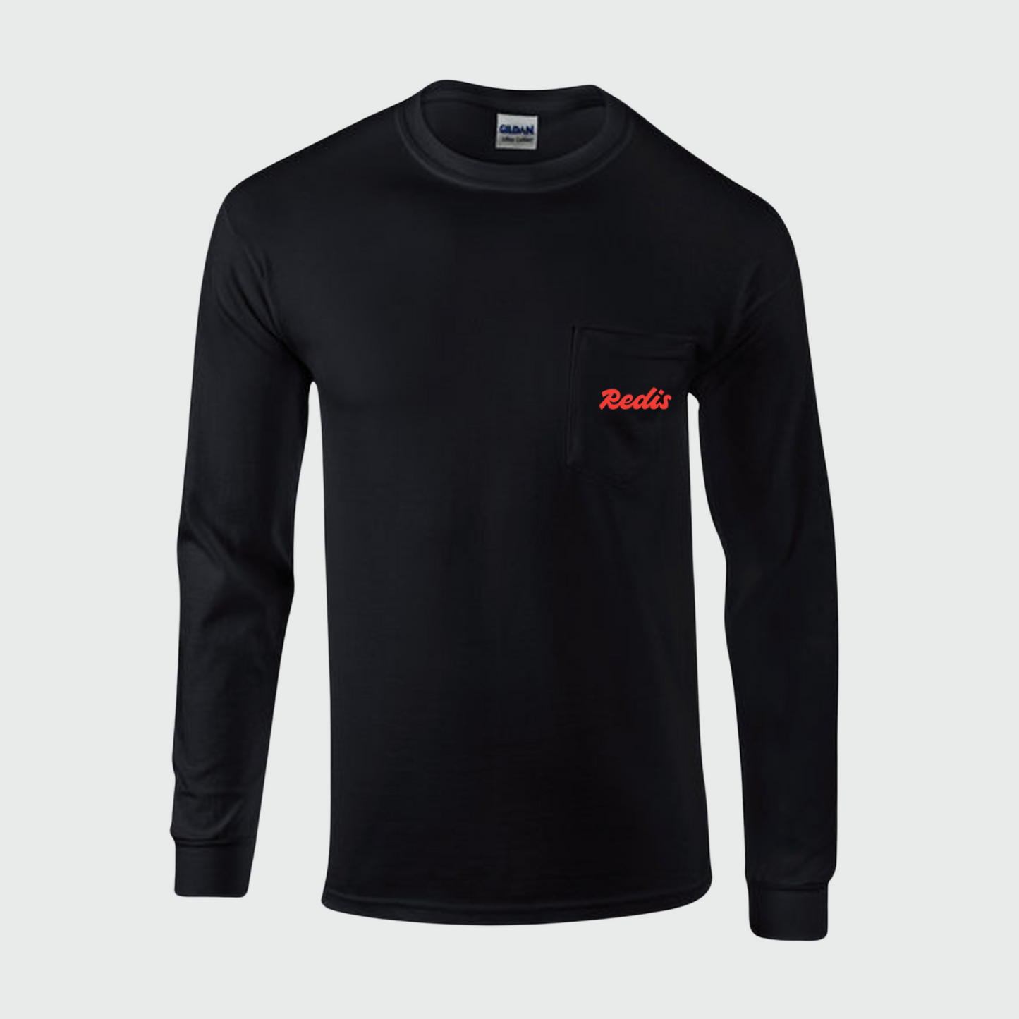 Long sleeve robot pocket tee (black)