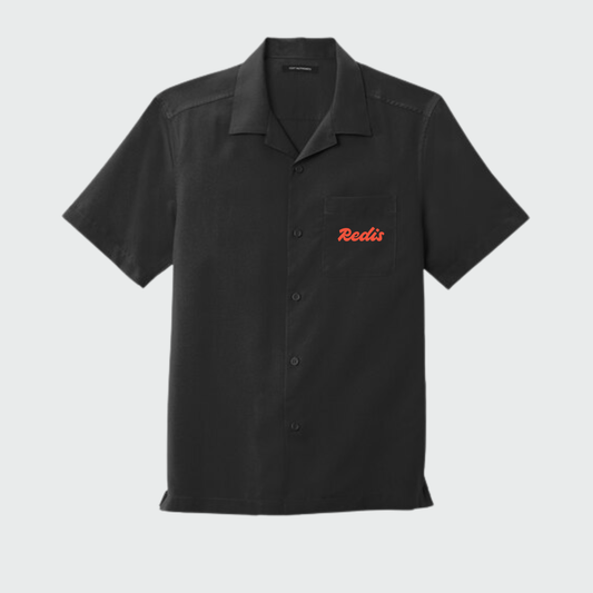 Men's short sleeve button down (black)