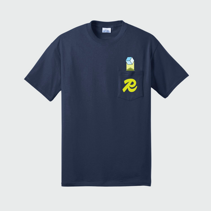 Short sleeve graphic pocket tee (navy)