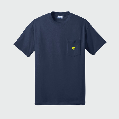 Short sleeve graphic pocket tee (navy)