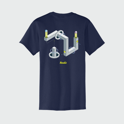 Short sleeve graphic pocket tee (navy)